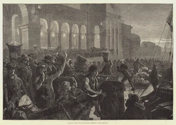 Débarquement de poissons au marché de Billingsgate